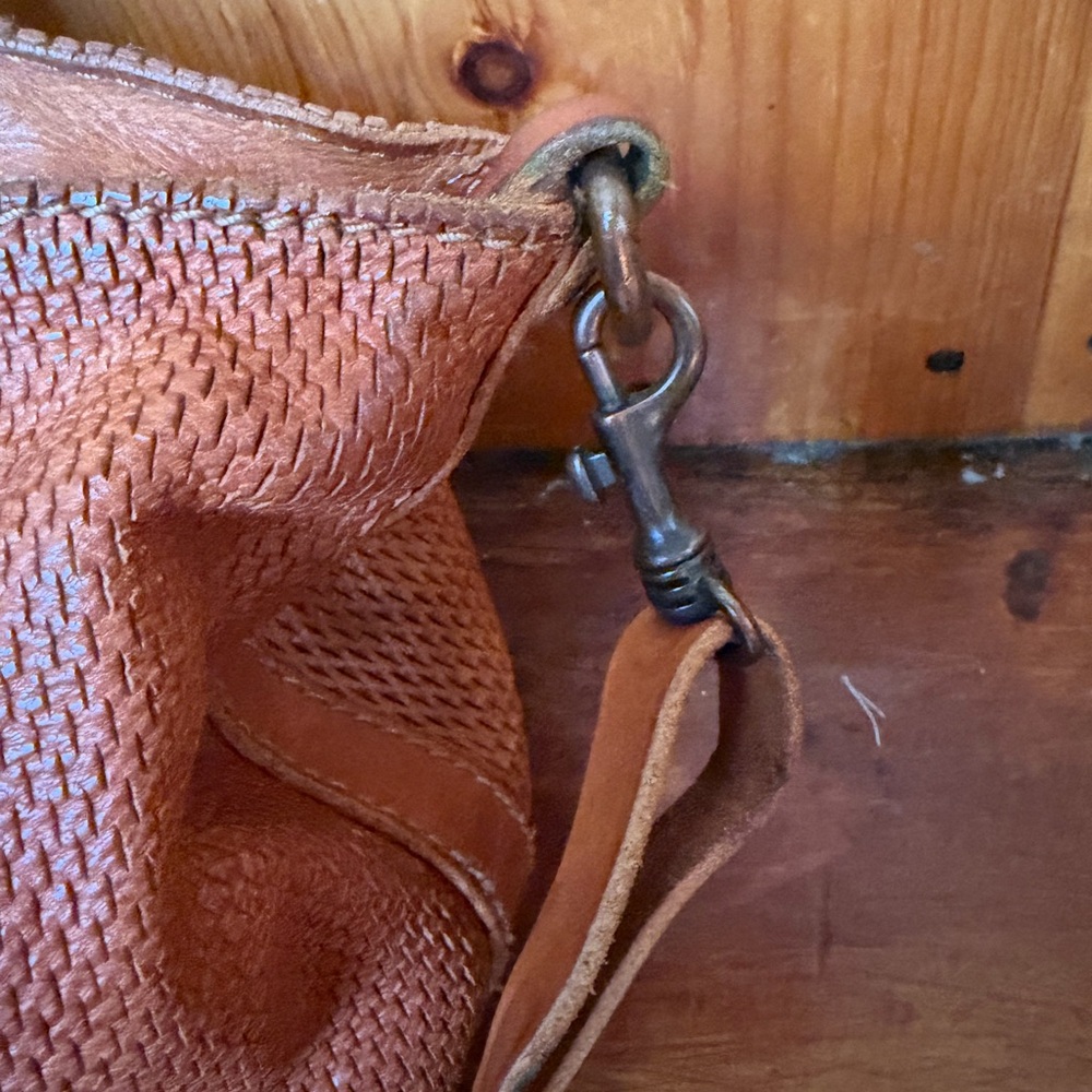 Campomaggi Woven Leather Crossbody Bag - Rust - Picture 5 of 14